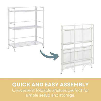 Xtra Storage 3 Tier Wide Folding Metal Mesh Shelf