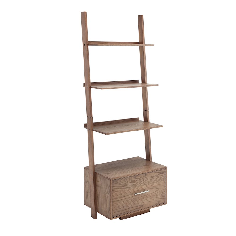 American Heritage Ladder Bookcase with File Drawer