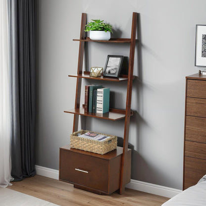 American Heritage Ladder Bookcase with File Drawer