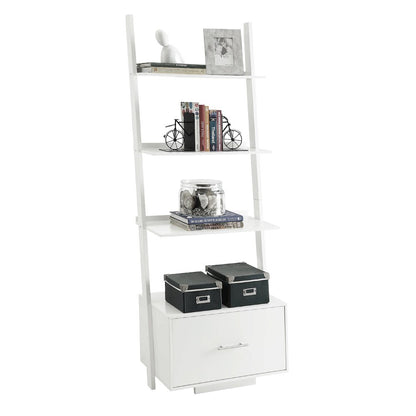American Heritage Ladder Bookcase with File Drawer