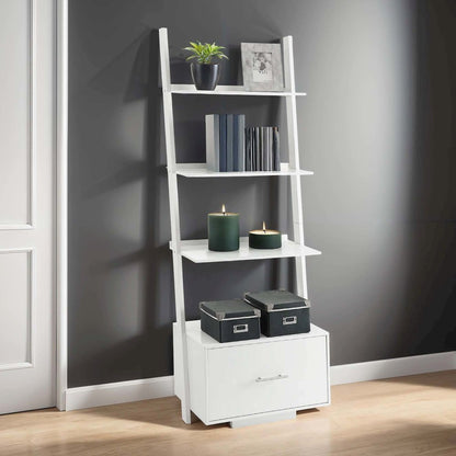 American Heritage Ladder Bookcase with File Drawer