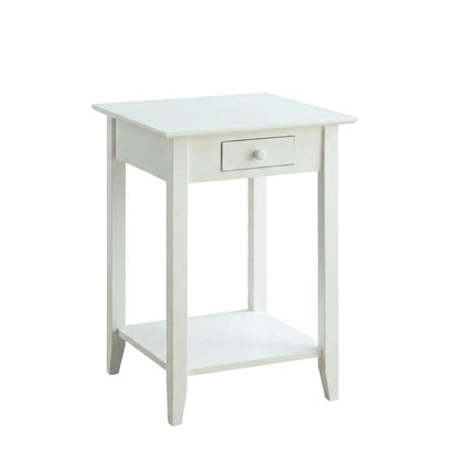 Wooden End Table with Drawer and Shelf for Living Room Use