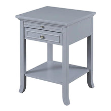 Wooden End Table with Drawer and Slide for Living Room or Bedroom