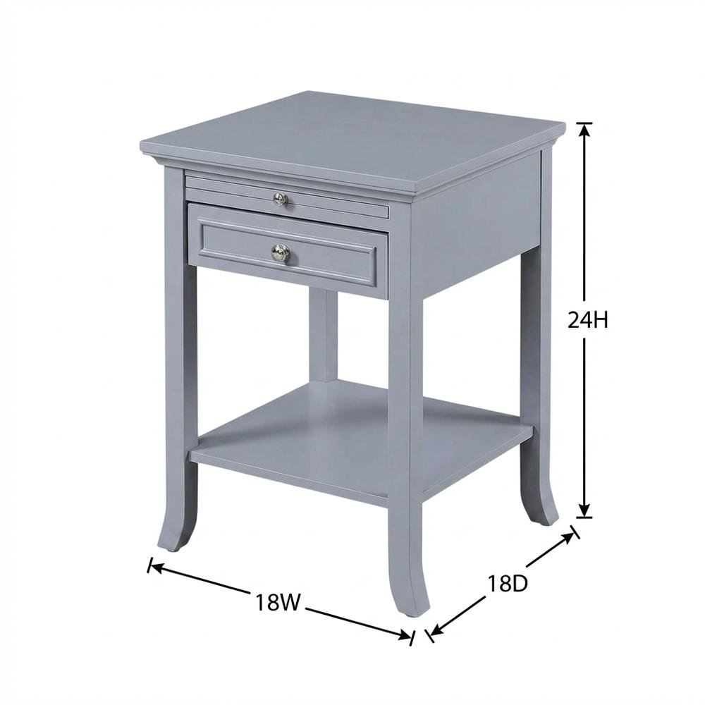 Wooden End Table with Drawer and Slide for Living Room or Bedroom
