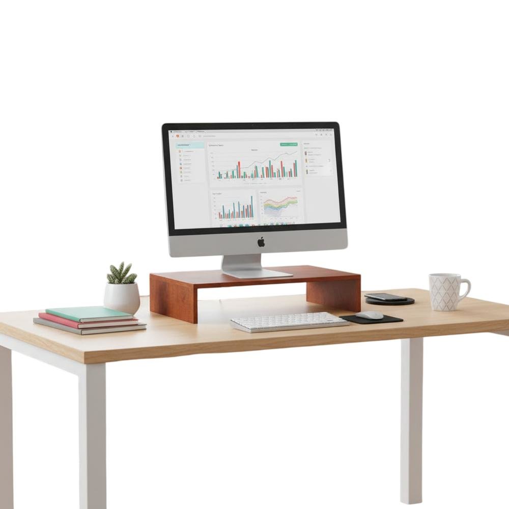 Cherry TV/Monitor Riser for Small Screens up to 26 Inches with Melamine Veneer