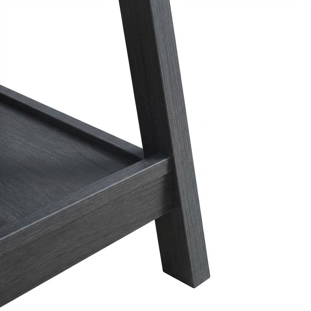 Wooden Trestle Desk With Shelves And Melamine Overlay For Office Space