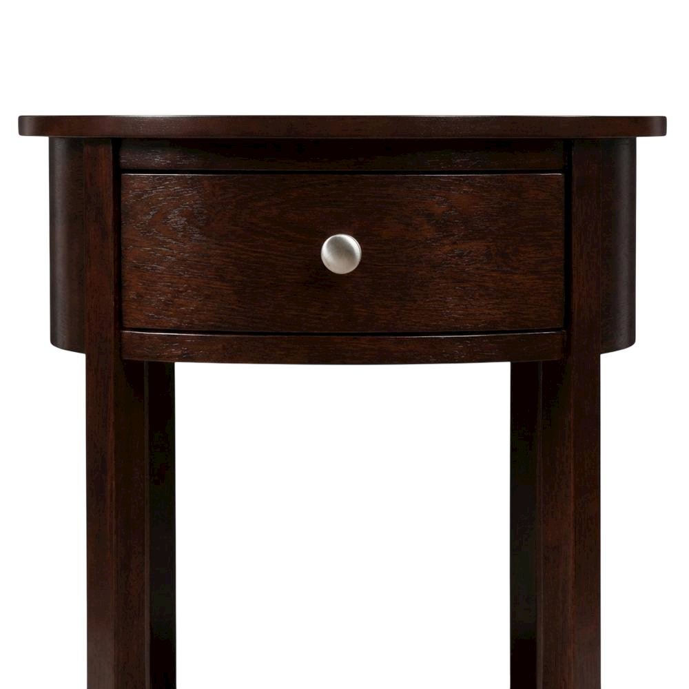 Rustic End Table with Single Drawer and Shelf for Living Room Storage