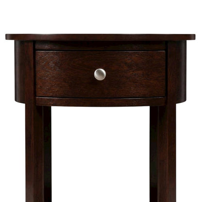 Rustic End Table with Single Drawer and Shelf for Living Room Storage