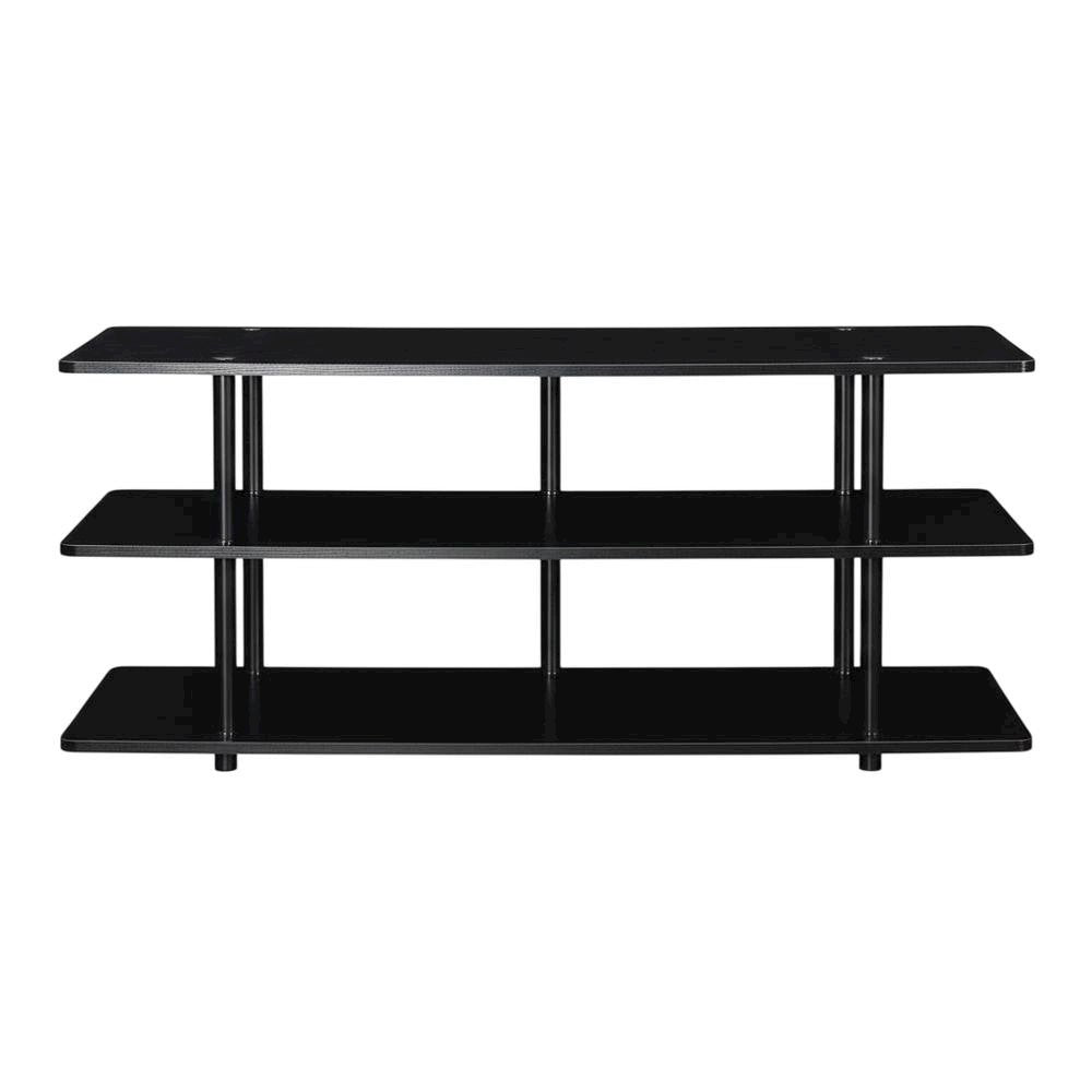 Contemporary black TV stand, TVs up to 46 inches, particle board construction