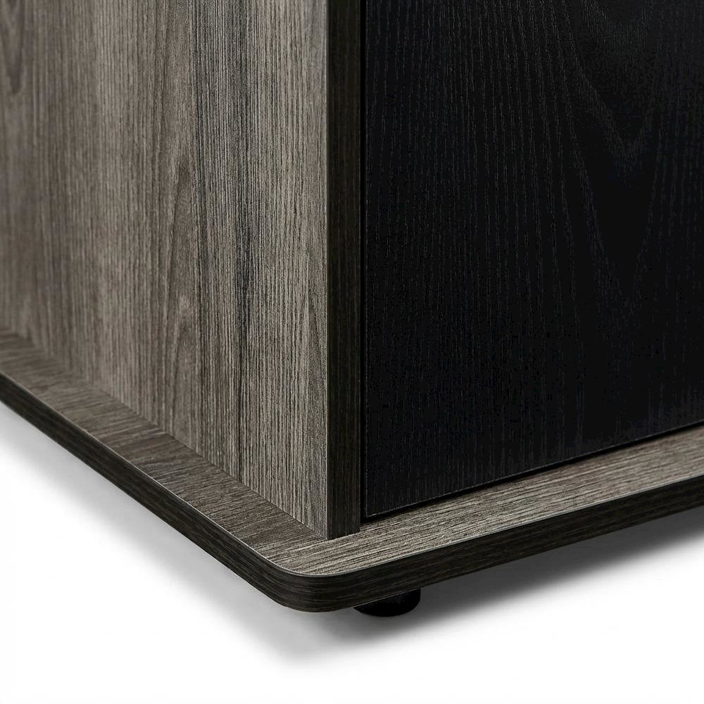 Weathered Gray, Black TV Stand, Cabinets, Shelves, up to 55 Inch TVs