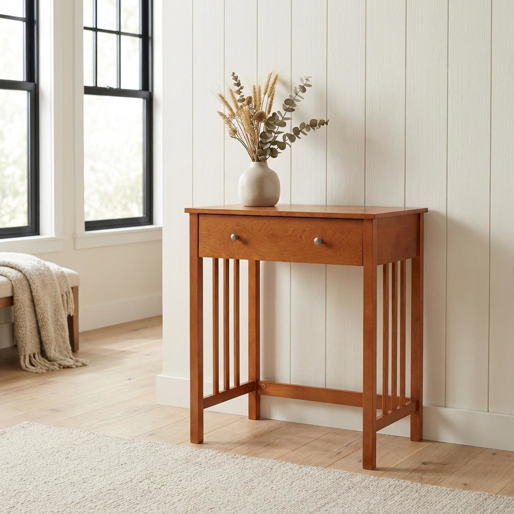 Wooden Office Desk With Keyboard Drawer And Transitional Style
