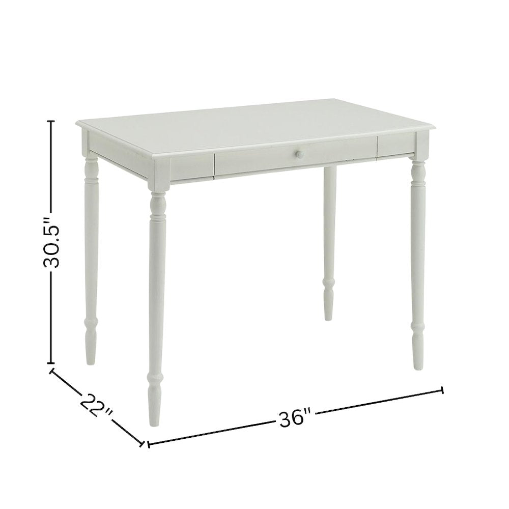 Farmhouse Home Office Desk, White, 36 Inch, Keyboard Tray