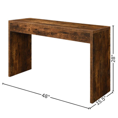 Console Desk, Brown, 48 Inch, Versatile, Woodgrain
