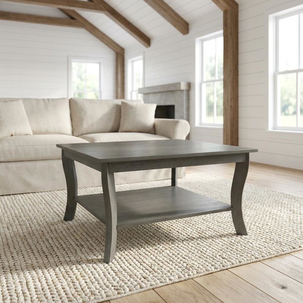 Wirebrush Dark Gray Coffee Table with MDF Top and Sturdy Construction