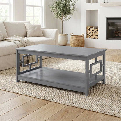 Gray Coffee Table with MDF Shelf and Storage Space in Multiple Finishes