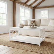 White Ring Coffee Table with Particle Board and MDF Frame, Melamine Finish