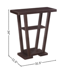 Console Table, Brown Woodgrain, 2 Shelves, Entryway, Sofa