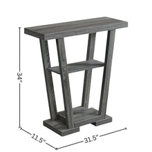Console Table, Gray Woodgrain, 2 Shelves, Entryway, Sofa