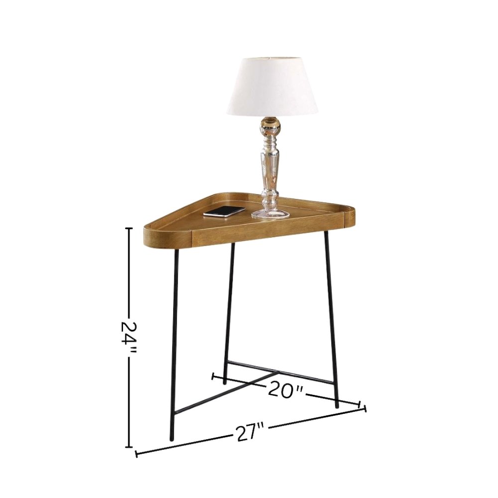 Triangle End Table, Driftwood, Hairpin Legs, Modern Accent