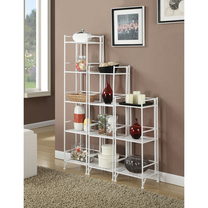 Xtra Storage 3 Tier Folding Metal Shelf White