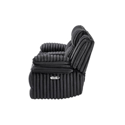 U8686 Black Pwr Console Rec Loveseat With Led And Hidden Drawer