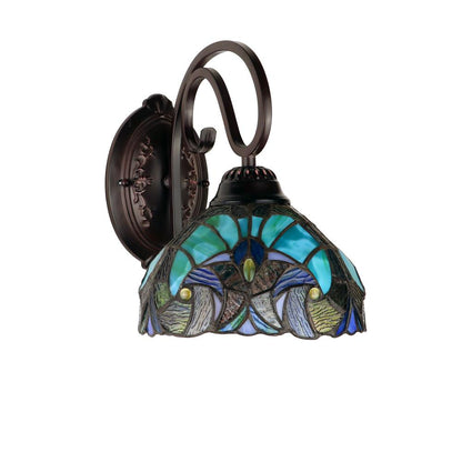 LIAISON Victorian-Style 1-Light Antique Dark Bronze Finish Wall Sconce 8" Shade