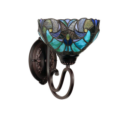 LIAISON Victorian-Style 1-Light Antique Dark Bronze Finish Wall Sconce 8" Shade