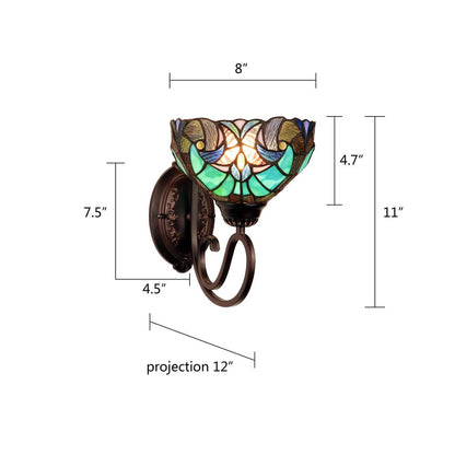LIAISON Victorian-Style 1-Light Antique Dark Bronze Finish Wall Sconce 8" Shade