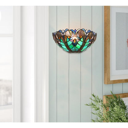 LIAISON Victorian-Style 1-Light Antique Dark Bronze Finish Wall Sconce 12" Shade