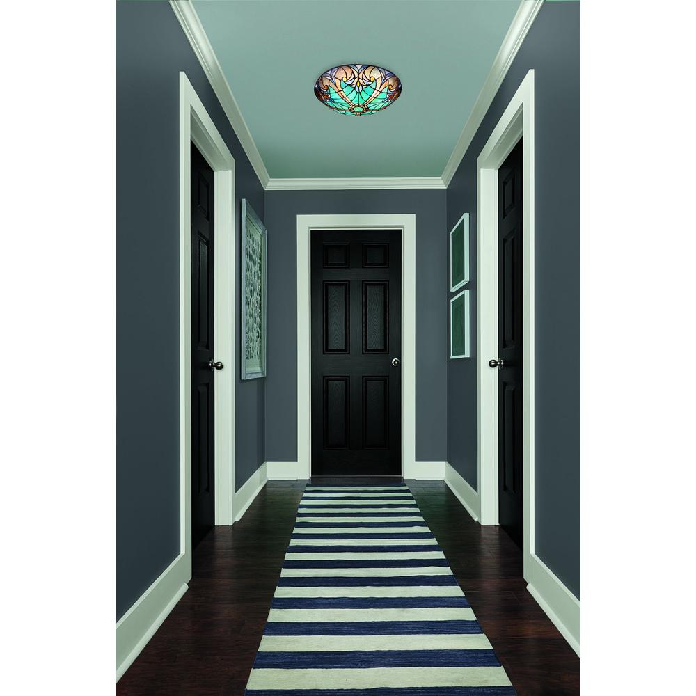 3-Light Antique Dark Bronze Finish Ceiling Flush-Mount 16" Wide