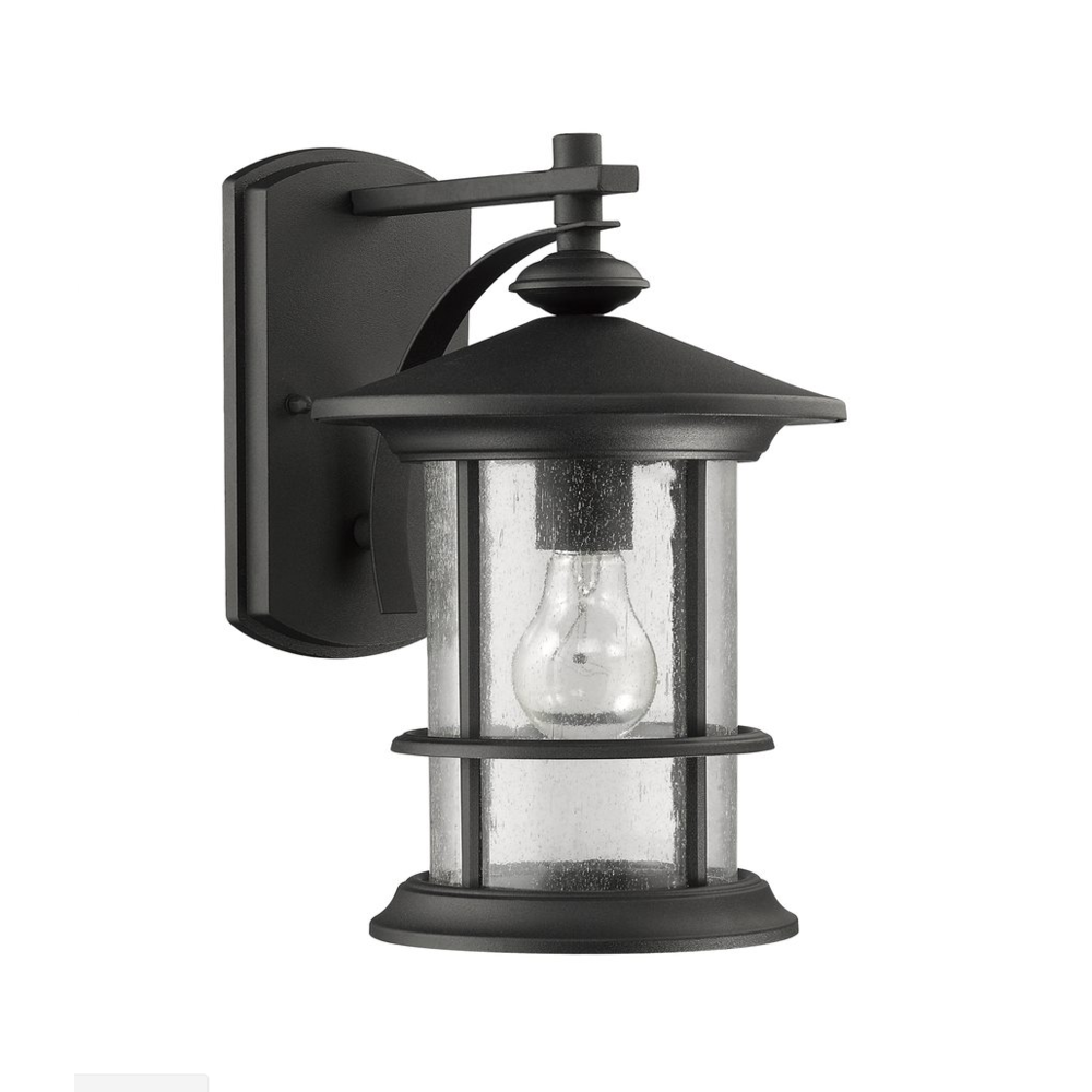 ASHLEY SUPERIORA Transitional 1 Light Textured Black Outdoor Wall Sconce