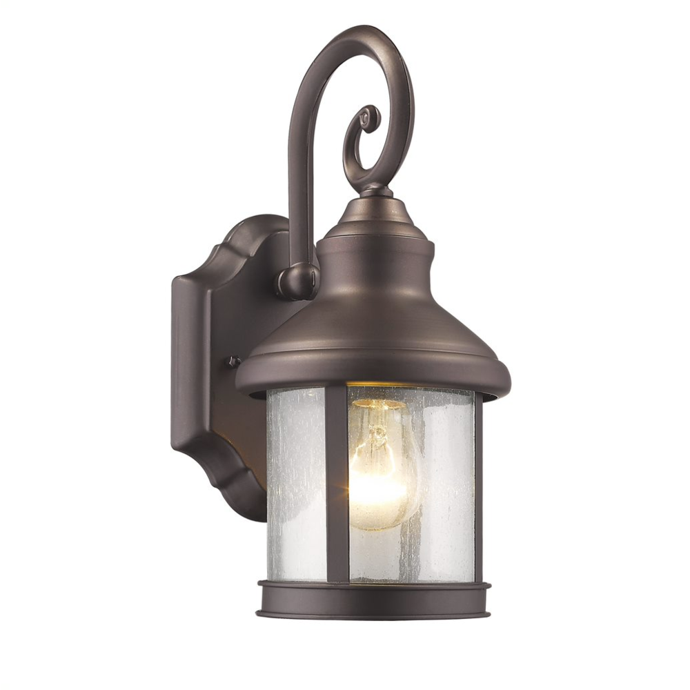 GALAHAD Transitional 1 Light Rubbed Bronze Outdoor Wall Sconce 12" Height
