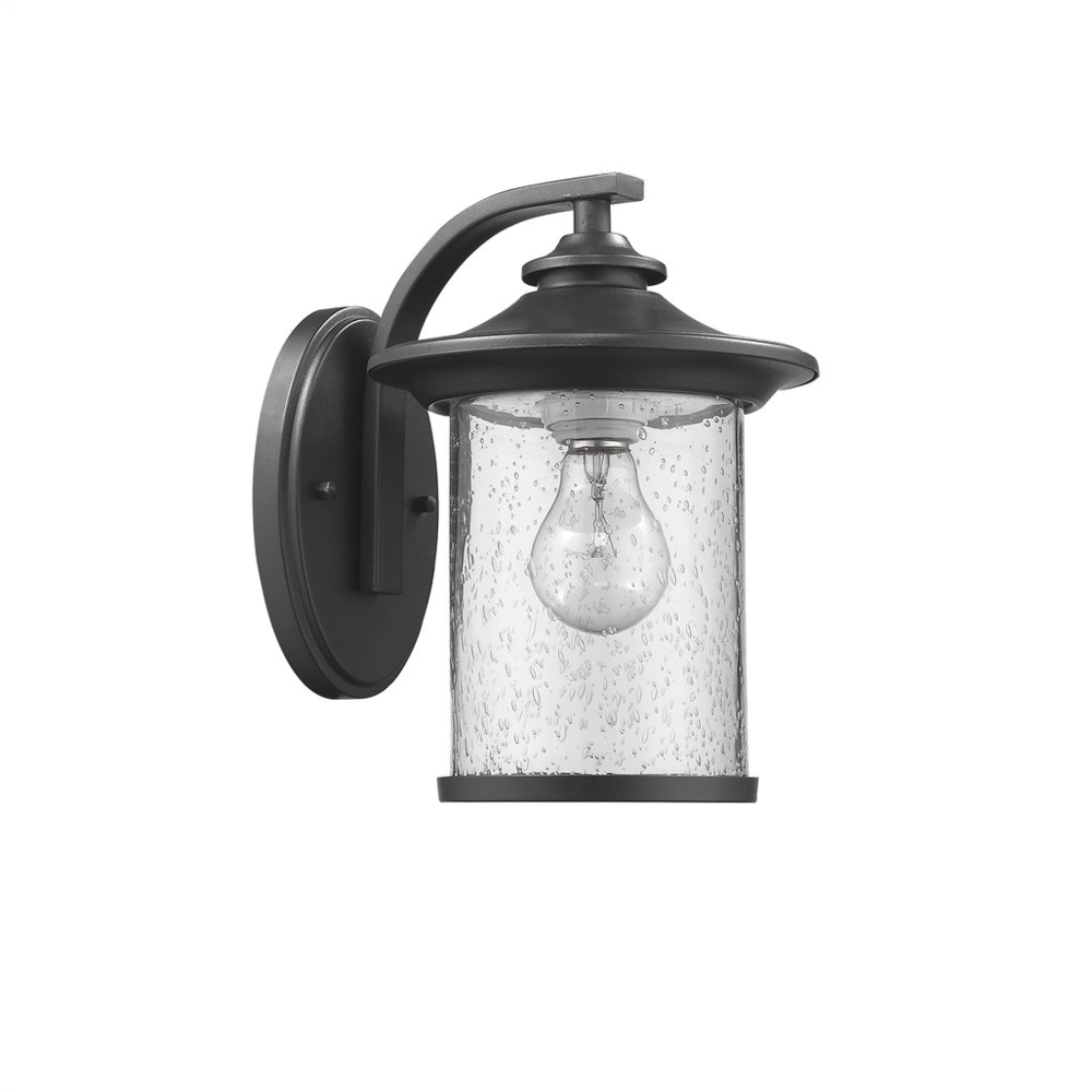 LIAM Transitional 1 Light Black Outdoor Wall Sconce 11" Height