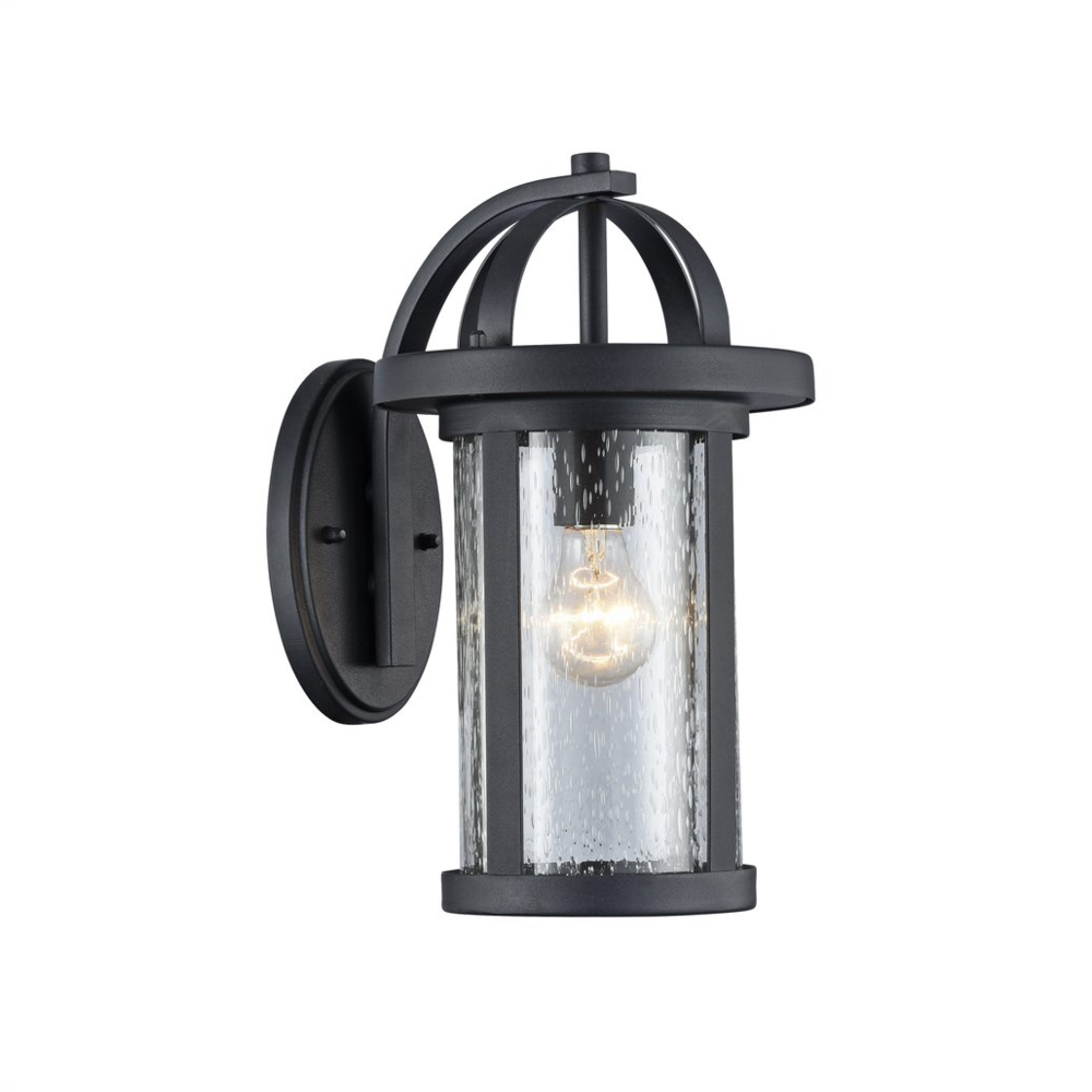 ANGELO Transitional 1 Light Black Outdoor Wall Sconce 14" Height