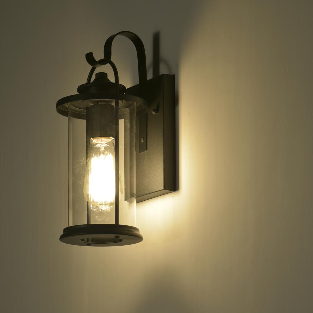 CHLOE Lighting AINSLEY Transitional 1 Light Textured Black Outdoor Wall Sconce 13" Height