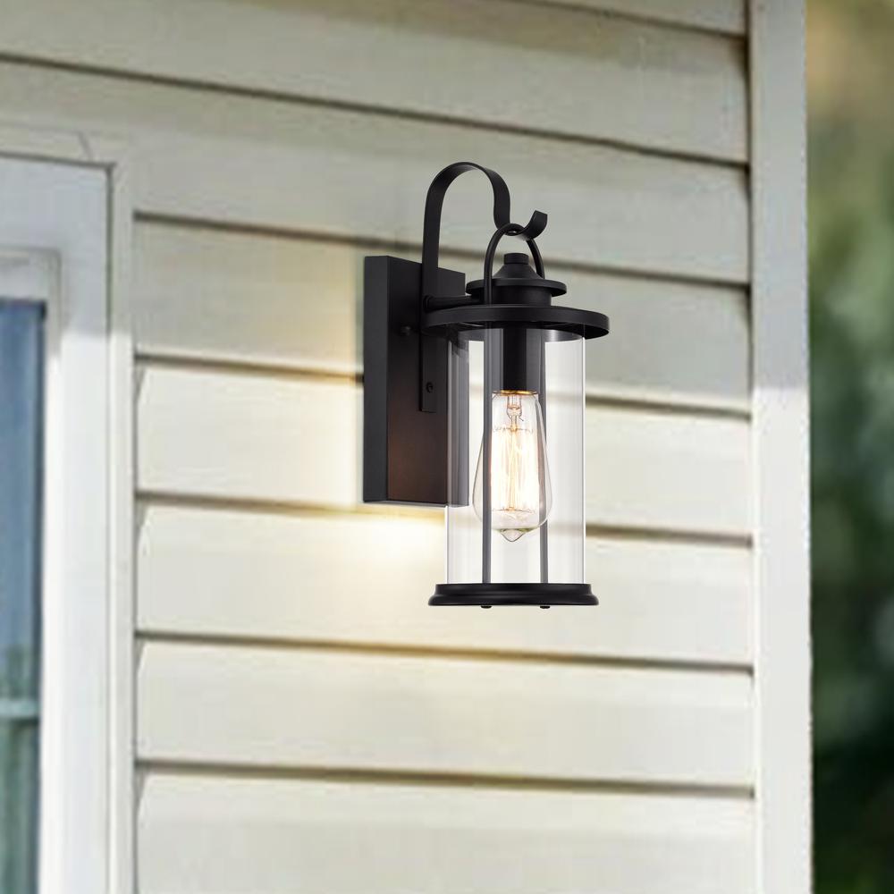 CHLOE Lighting AINSLEY Transitional 1 Light Textured Black Outdoor Wall Sconce 13" Height