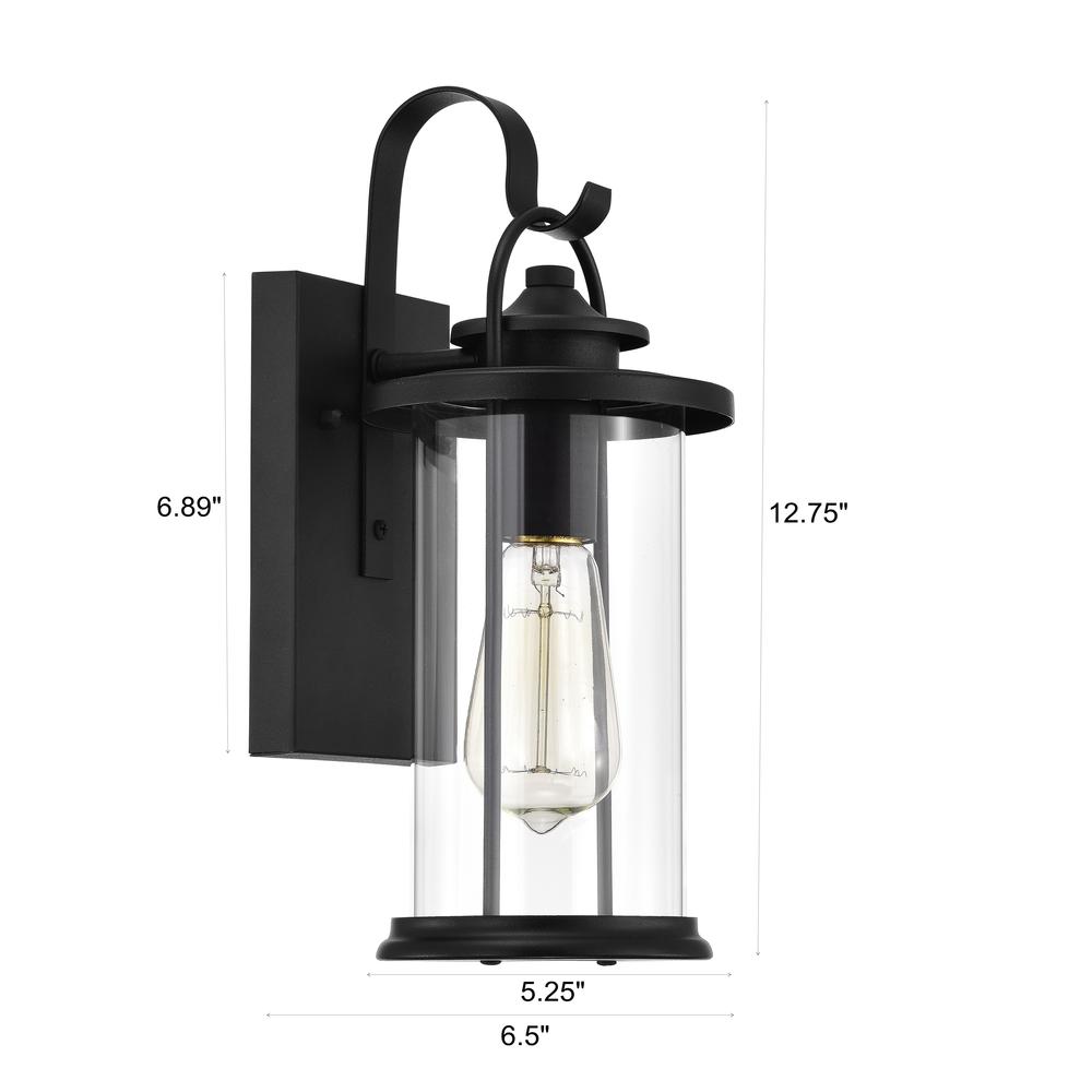 CHLOE Lighting AINSLEY Transitional 1 Light Textured Black Outdoor Wall Sconce 13" Height