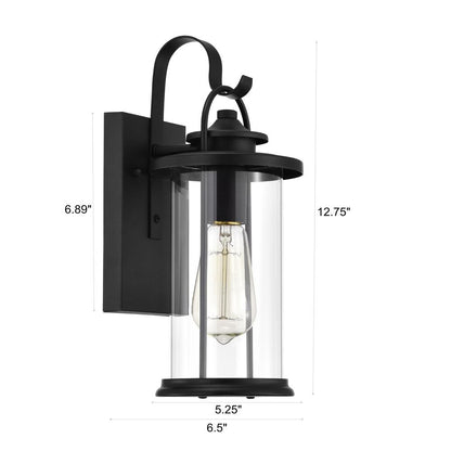 CHLOE Lighting AINSLEY Transitional 1 Light Textured Black Outdoor Wall Sconce 13" Height