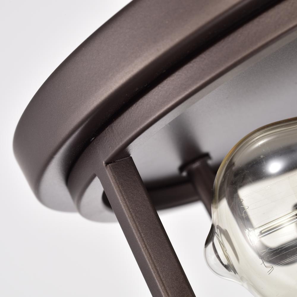 CHLOE Lighting IRONCLAD Industrial 2 Light Oil Rubbed Bronze Ceiling Flush Fixture 12" Wide