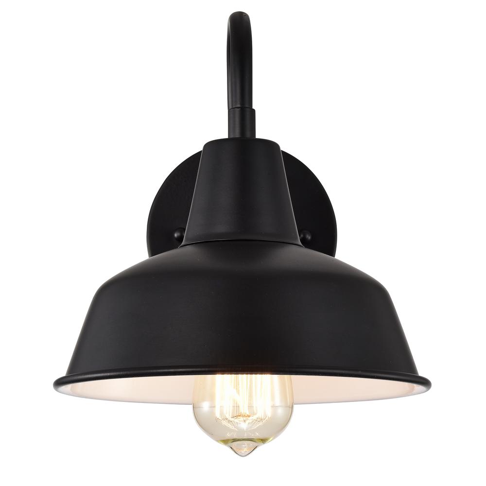 CHLOE Lighting IRONCLAD Industrial 1 Light Textured Black Indoor Wall Sconce 9" Wide