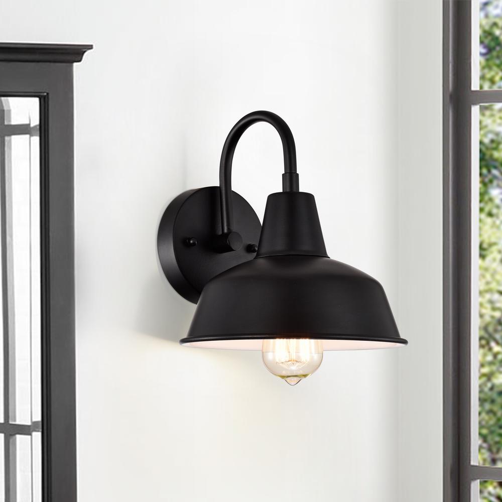 CHLOE Lighting IRONCLAD Industrial 1 Light Textured Black Indoor Wall Sconce 9" Wide