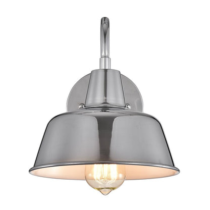 CHLOE Lighting IRONCLAD Industrial 1 Light Chrome Indoor Wall Sconce 9" Wide