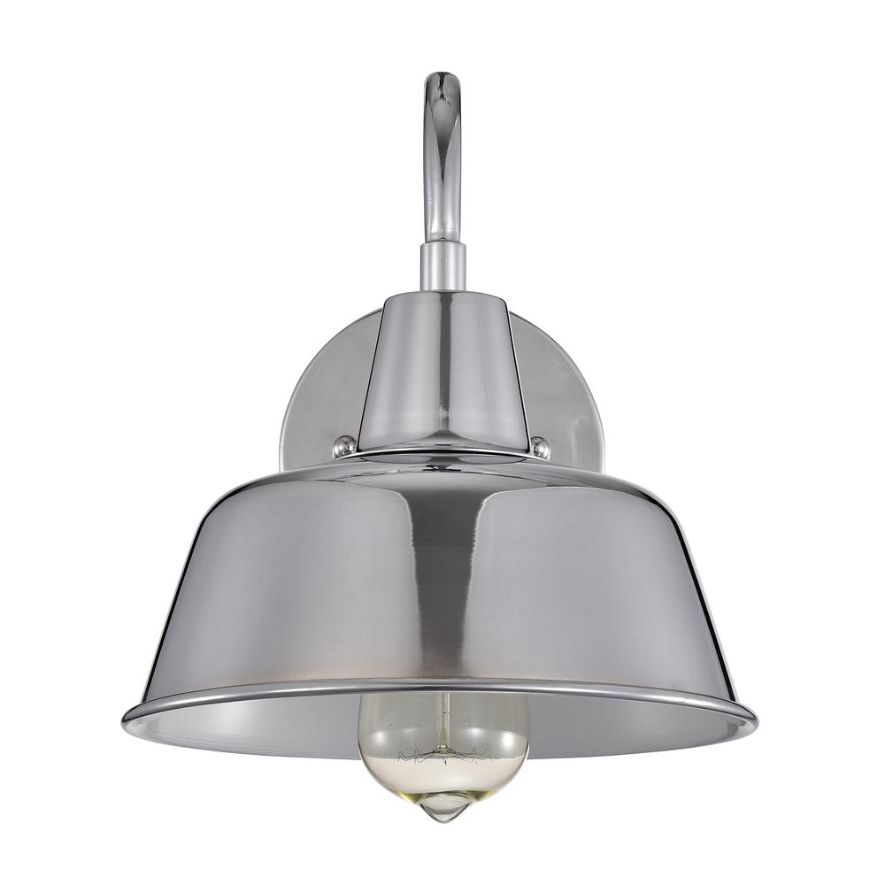 CHLOE Lighting IRONCLAD Industrial 1 Light Chrome Indoor Wall Sconce 9" Wide