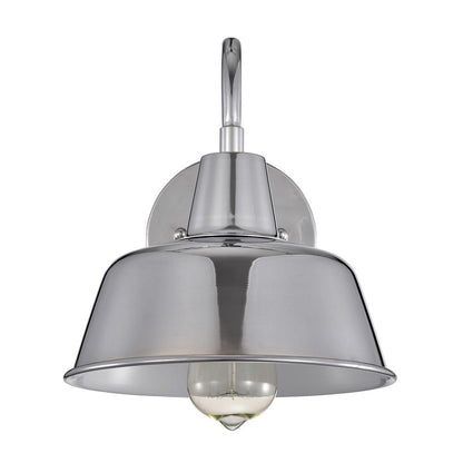 CHLOE Lighting IRONCLAD Industrial 1 Light Chrome Indoor Wall Sconce 9" Wide