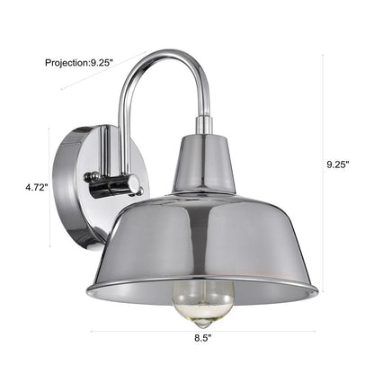 CHLOE Lighting IRONCLAD Industrial 1 Light Chrome Indoor Wall Sconce 9" Wide