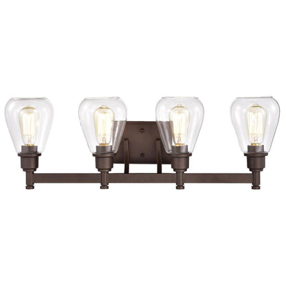 CHLOE Lighting HUDSON Transitional 4 Light Oil Rubbed Bronze Bath Vanity Fixture 29" Wide