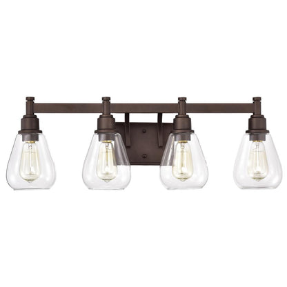 CHLOE Lighting HUDSON Transitional 4 Light Oil Rubbed Bronze Bath Vanity Fixture 29" Wide