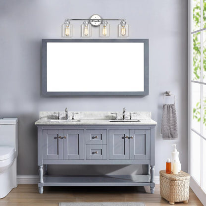 CHLOE Lighting KARSON Transitional 4 Light Chrome Bath Vanity Fixture 30 " Wide