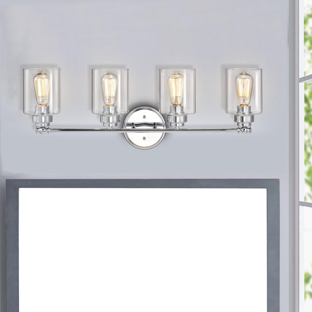 CHLOE Lighting KARSON Transitional 4 Light Chrome Bath Vanity Fixture 30 " Wide