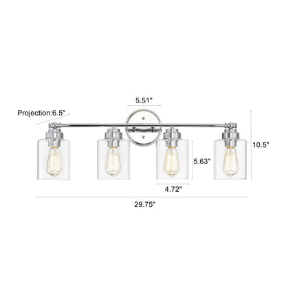 CHLOE Lighting KARSON Transitional 4 Light Chrome Bath Vanity Fixture 30 " Wide
